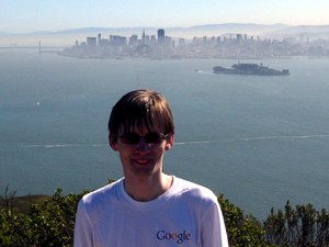 [San Francisco and Alcatraz seen from the top of Angel Island.]
