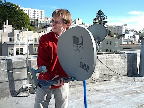 [Using a satellite dish for sonar]