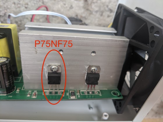 [P75NF75 transistor in QW-MS305D]