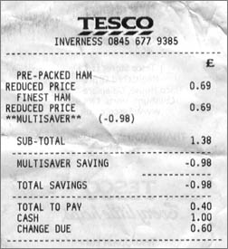 [Tesco receipt]