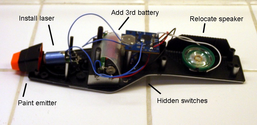 [Inside of toy phaser]