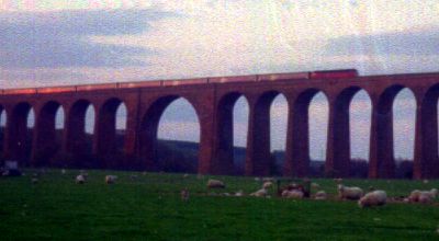 [Caledonian sleeper crossing Culloden Viaduct]