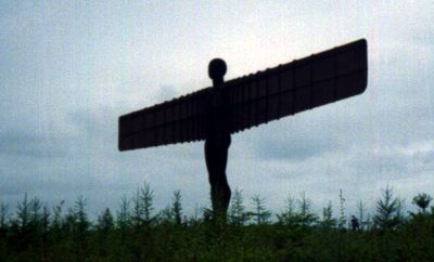 [Angel of the North in twilight]